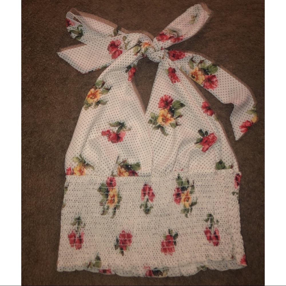 White floral crop top
